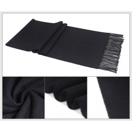 Écharpe noire - imitation cachemire - 180 x 35 cm
