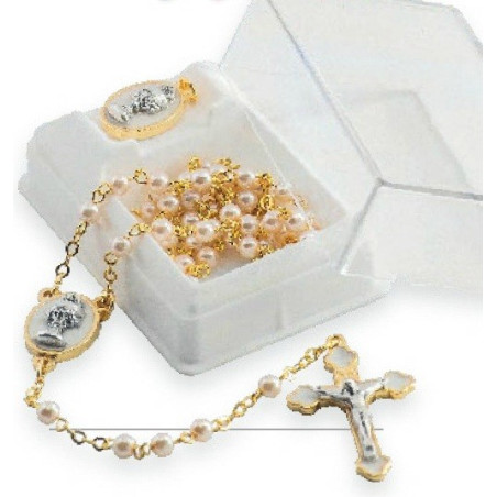 Set chapelet + médaille "communion" dans un écrin