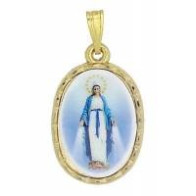 Vierge Miraculeuse, ovale sur fond doré