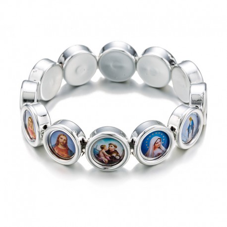 Bracelet "des Saints", plastique, or ou argent