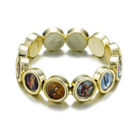 Bracelet "des Saints", plastique, or ou argent