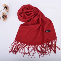 Écharpe beige-rouge-bleue - imitation cachemire - 180 x 70 cm