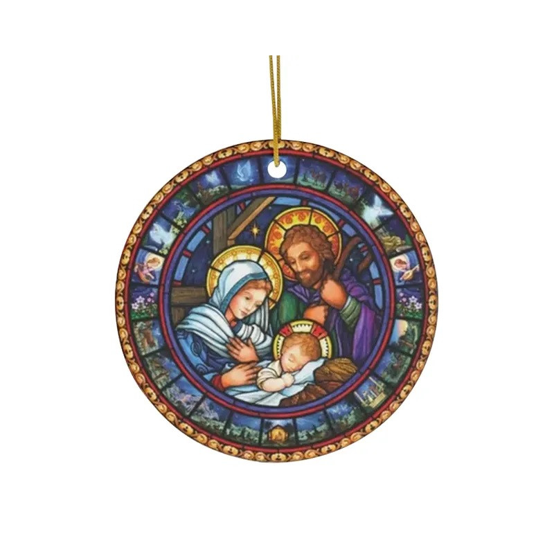 Suspension Nativité 1 - rond 8 cm