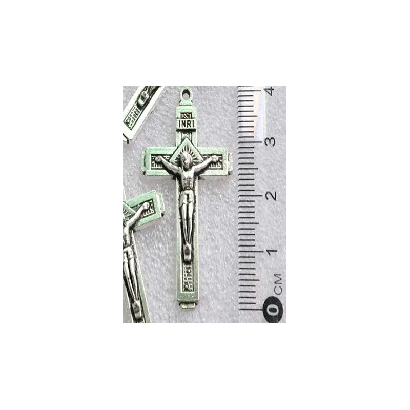 Croix en pendentif "Fatima" - 3,7 cm - alliage de zinc
