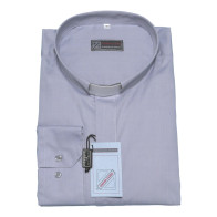 Chemise clergy - manches longues (100% coton) 🇮🇹 , en noir, bleu, gris