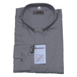 Chemise clergy - manches longues (100% coton) 🇮🇹 , en noir, bleu, gris