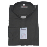 Chemise clergy - manches longues (100% coton) 🇮🇹 , en noir, bleu, gris