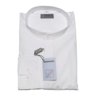 Chemise Soutane Blanche 100% Coton Fil à Fil - Col Mao - Confection Italienne 🇮🇹 Omnia Clero
