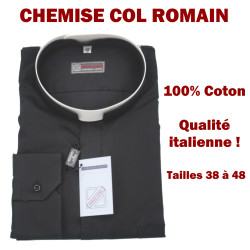 Chemise col romain noire...