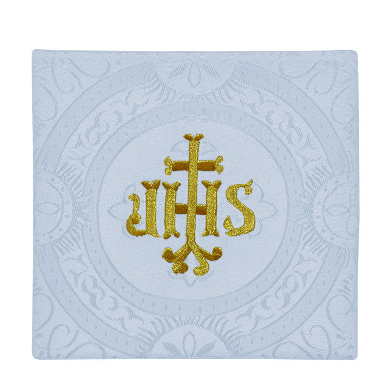 Pale de calice blanche - Broderie IHS
